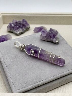 Raw Amethyst Point Pendant